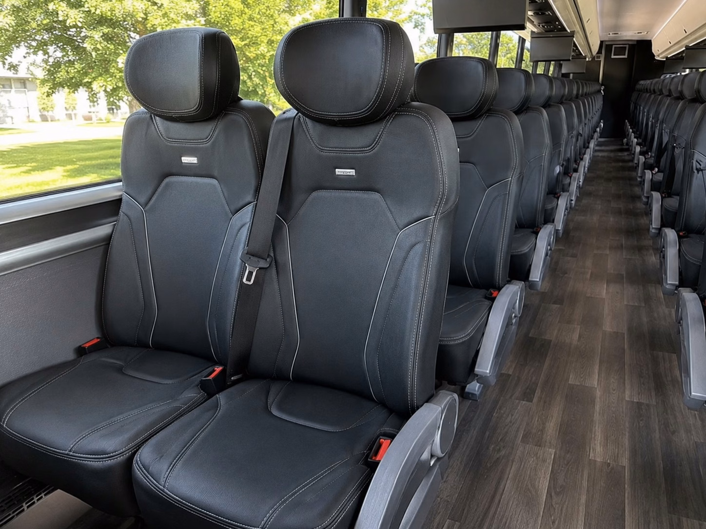 56 passenger charter bus inside