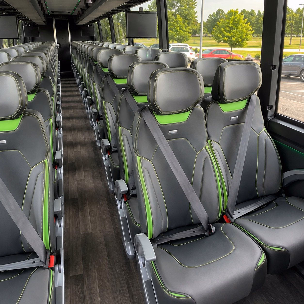 56 passenger charter bus interior